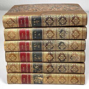 THE SPECTATOR Volumes 1-6 by Alexander Chalmers (Hardcover, Appleton, 1880) READ